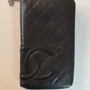 CHANEL Cambon Zip Around Organizer Wallet Quilted Leather
